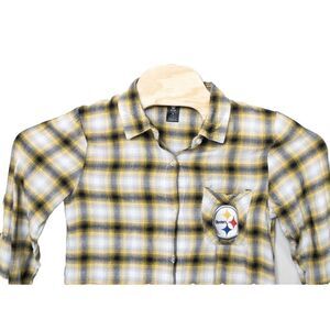 Pittsburgh‎ Steelers NFL Team Apparel Flannel Long Sleeve Mens Small